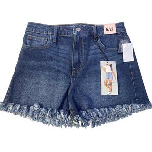Celebrity Pink Size 5/27 Hi-Rise Festival Denim Shorts With Frayed Hem